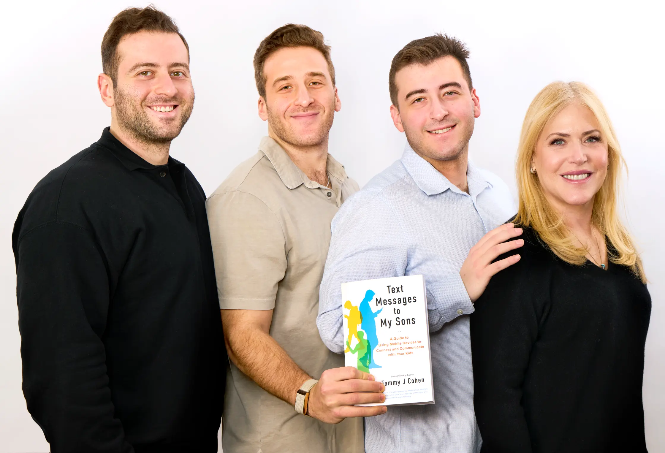 Tammy Cohen with sons and new book